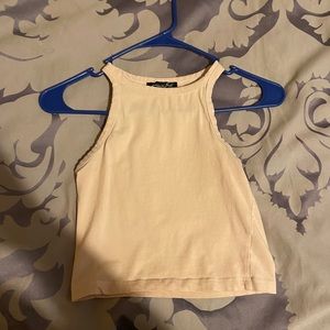 Small light peach crop top